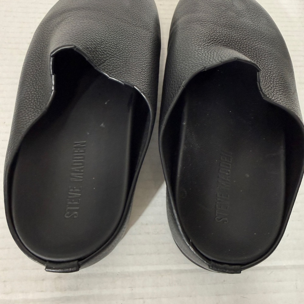 Steve Madden Womens Fern Black Leather Minimalist Casual Slip On Mule Size 7 - Picture 5 of 7